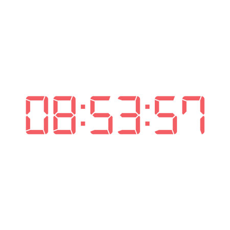 Digital clock number set. Electronic figures. Vector illustration.