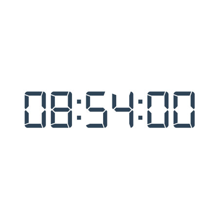 Digital clock number set. Electronic figures. Vector illustration.