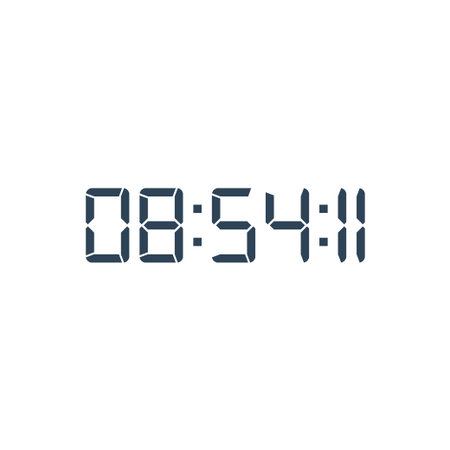 Digital clock number set. Electronic figures. Vector illustration.