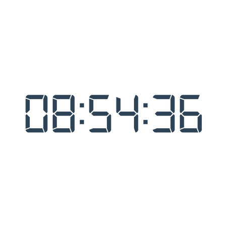 Digital clock number set. Electronic figures. Vector illustration.