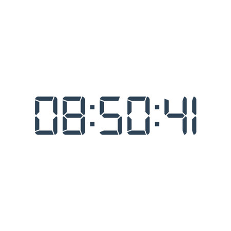 Digital clock number set. Electronic figures. Vector illustration.