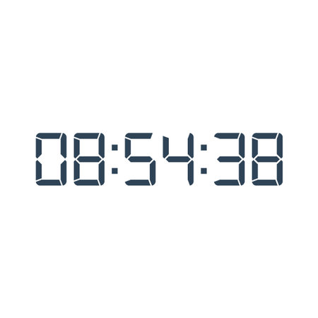 Digital clock number set. Electronic figures. Vector illustration.