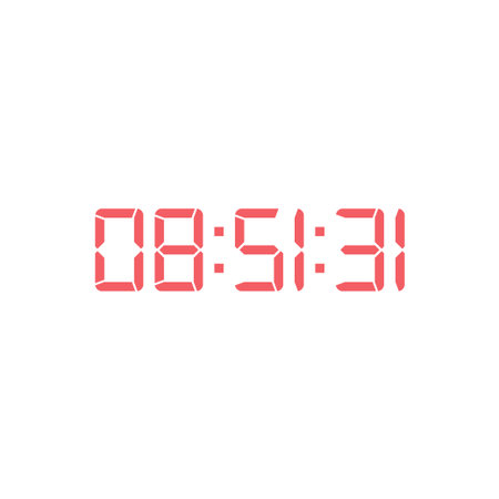 Digital clock number set. Electronic figures. Vector illustration.