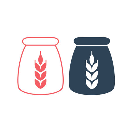 Flour sack vector illustration icons setのイラスト素材
