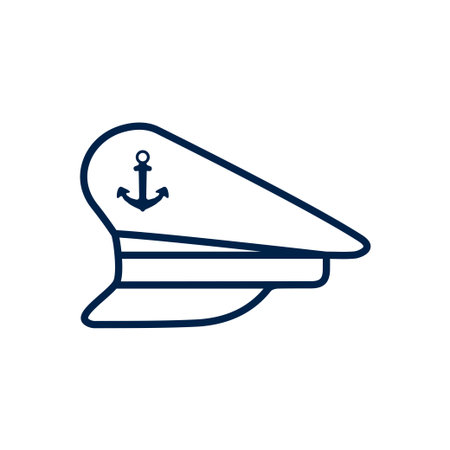 Captain hat vector illustration iconのイラスト素材
