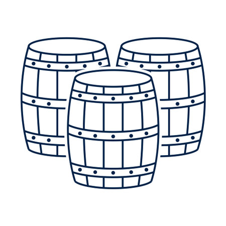 Wood Barrel vector illustration icon