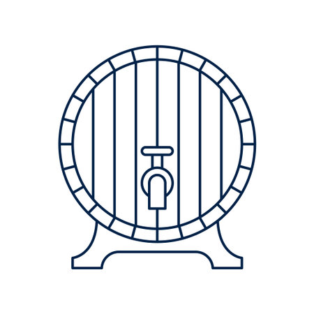 Wood Barrel vector illustration iconのイラスト素材