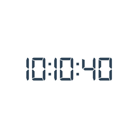 Digital clock number set. Electronic figures. Vector illustration.のイラスト素材