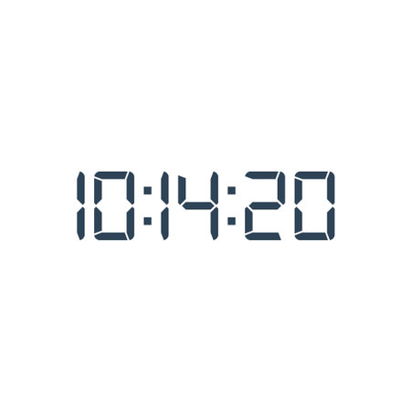 LED digital clock number isolated. Electronic figures for counter or calculator mockup interface design.のイラスト素材