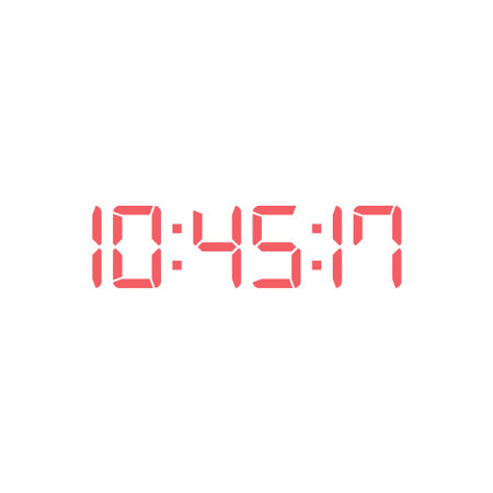 Digital clock number set vector illustration