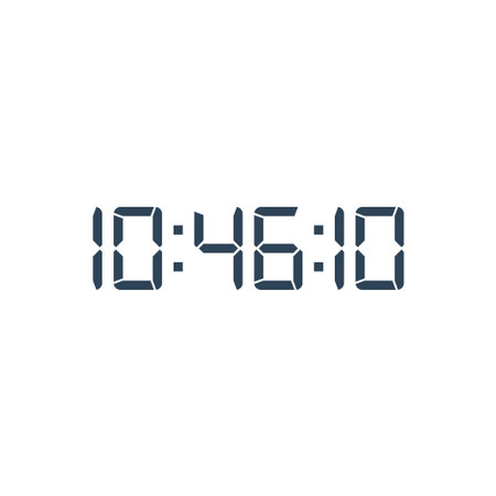 Digital clock number set vector illustration