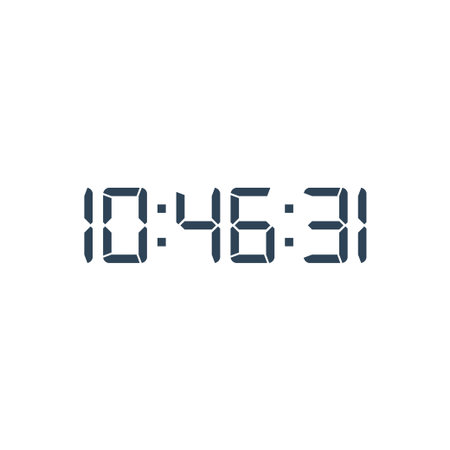 Digital clock number set vector illustration