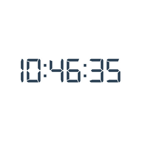 Digital clock number set vector illustration