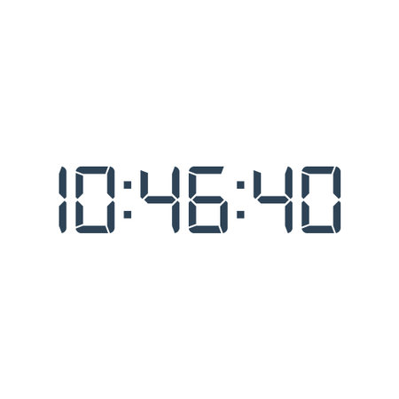 Digital clock number set vector illustration