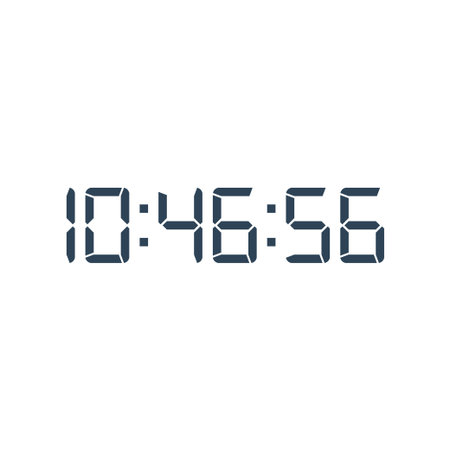 Digital clock number set vector illustration