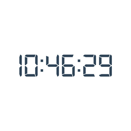 Digital clock number set vector illustration