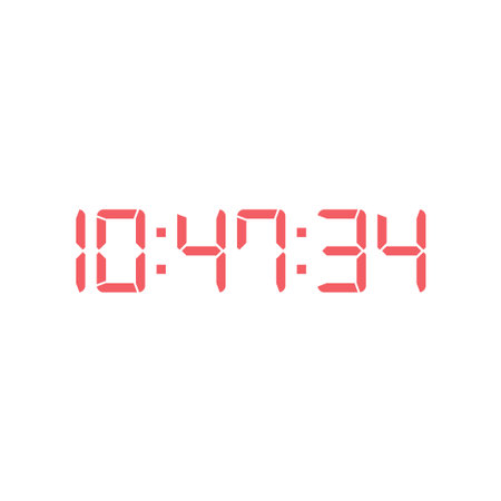 Digital clock number set vector illustration