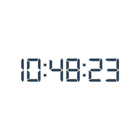 Digital clock number set vector illustration