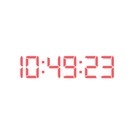 Digital clock number set vector illustration