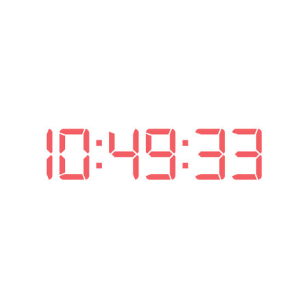 Digital clock number set vector illustration