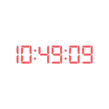 Digital clock number set vector illustration