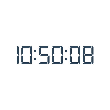 Digital clock number set vector illustration