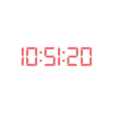 Digital clock number set vector illustration