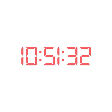 Digital clock number set vector illustration