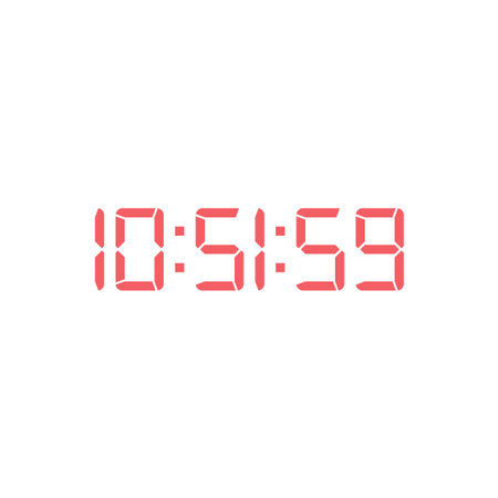 Digital clock number set vector illustration