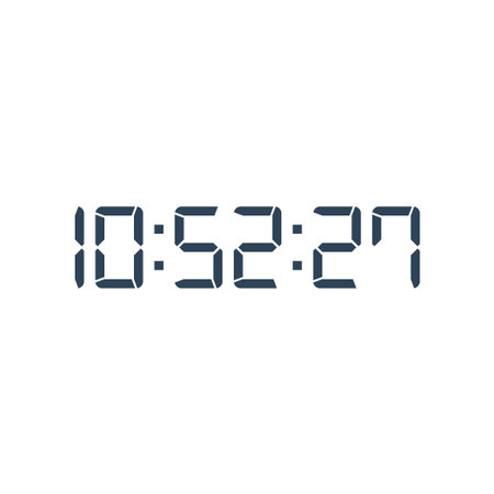 Digital clock number set vector illustration