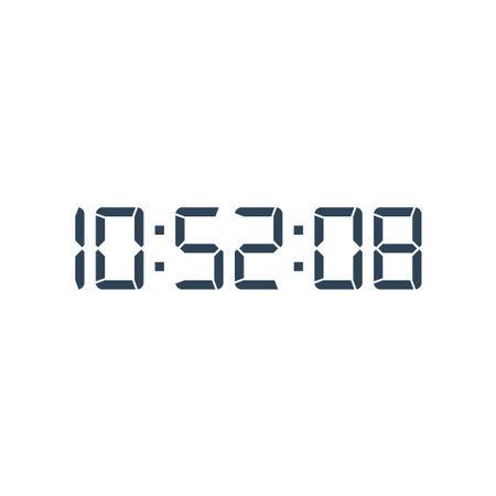 Digital clock number set vector illustration