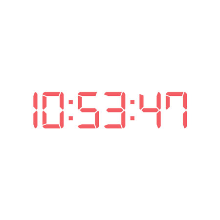 Digital clock number set vector illustration