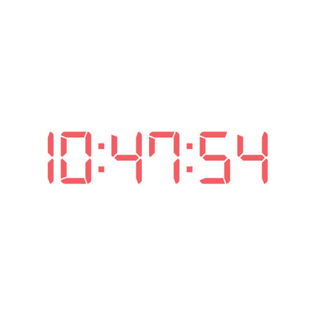 Digital clock number set vector illustration