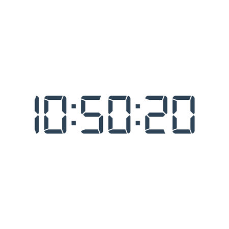 Digital clock number set vector illustration