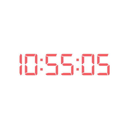 LED digital clock number for counter or calculator mockup design