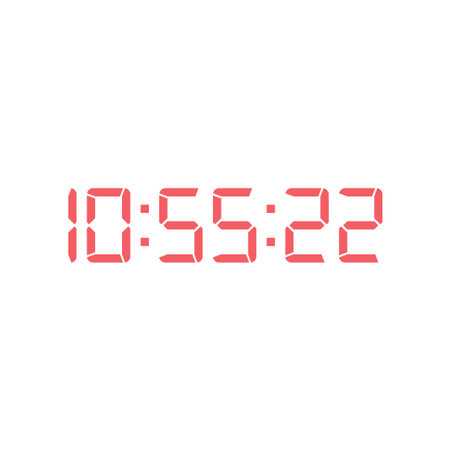 LED digital clock number for counter or calculator mockup design