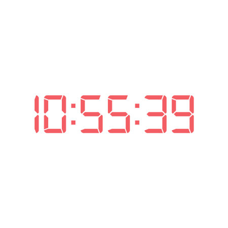 LED digital clock number for counter or calculator mockup design