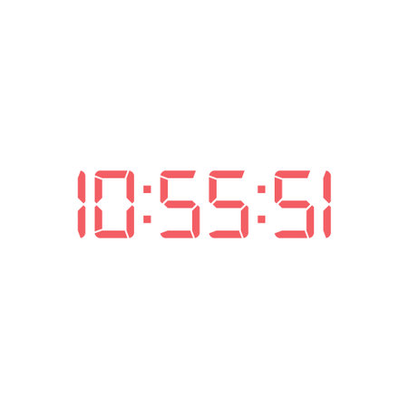 LED digital clock number for counter or calculator mockup design
