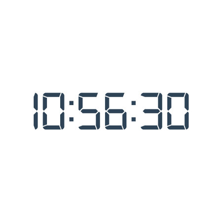 LED digital clock number for counter or calculator mockup design