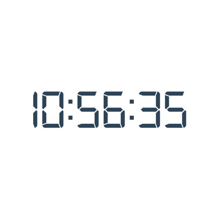 LED digital clock number for counter or calculator mockup design