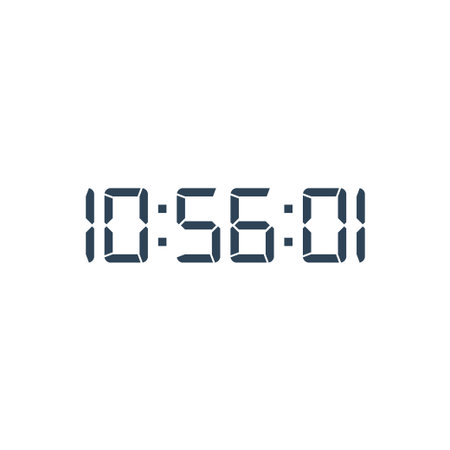 LED digital clock number for counter or calculator mockup design