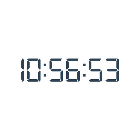 LED digital clock number for counter or calculator mockup design