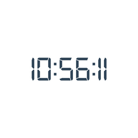 LED digital clock number for counter or calculator mockup design