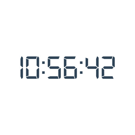 LED digital clock number for counter or calculator mockup design