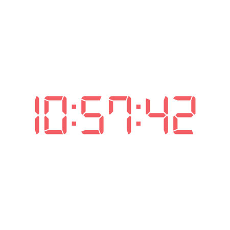 LED digital clock number for counter or calculator mockup design