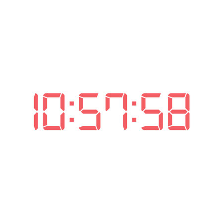 LED digital clock number for counter or calculator mockup design
