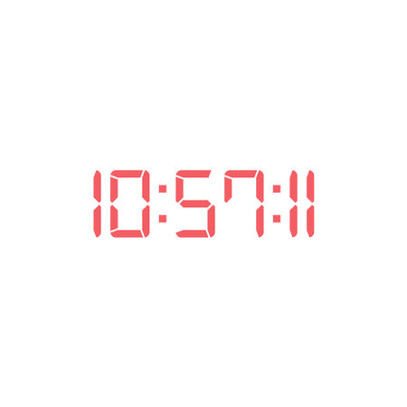 LED digital clock number for counter or calculator mockup design