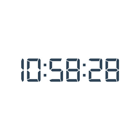 LED digital clock number for counter or calculator mockup design