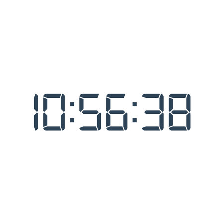 LED digital clock number for counter or calculator mockup design