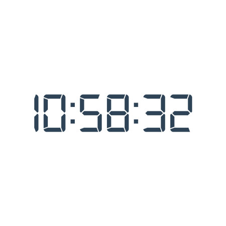 LED digital clock number for counter or calculator mockup design